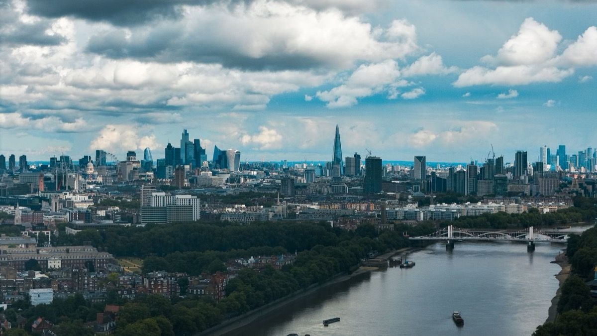 The City of London along the Thames.